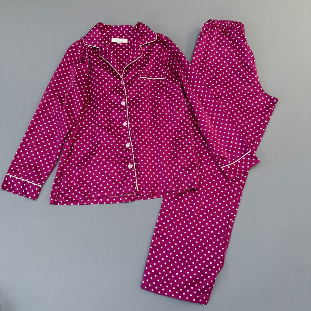 CAROLE HOCHMAN two piece satin PJ Pajama set, S.